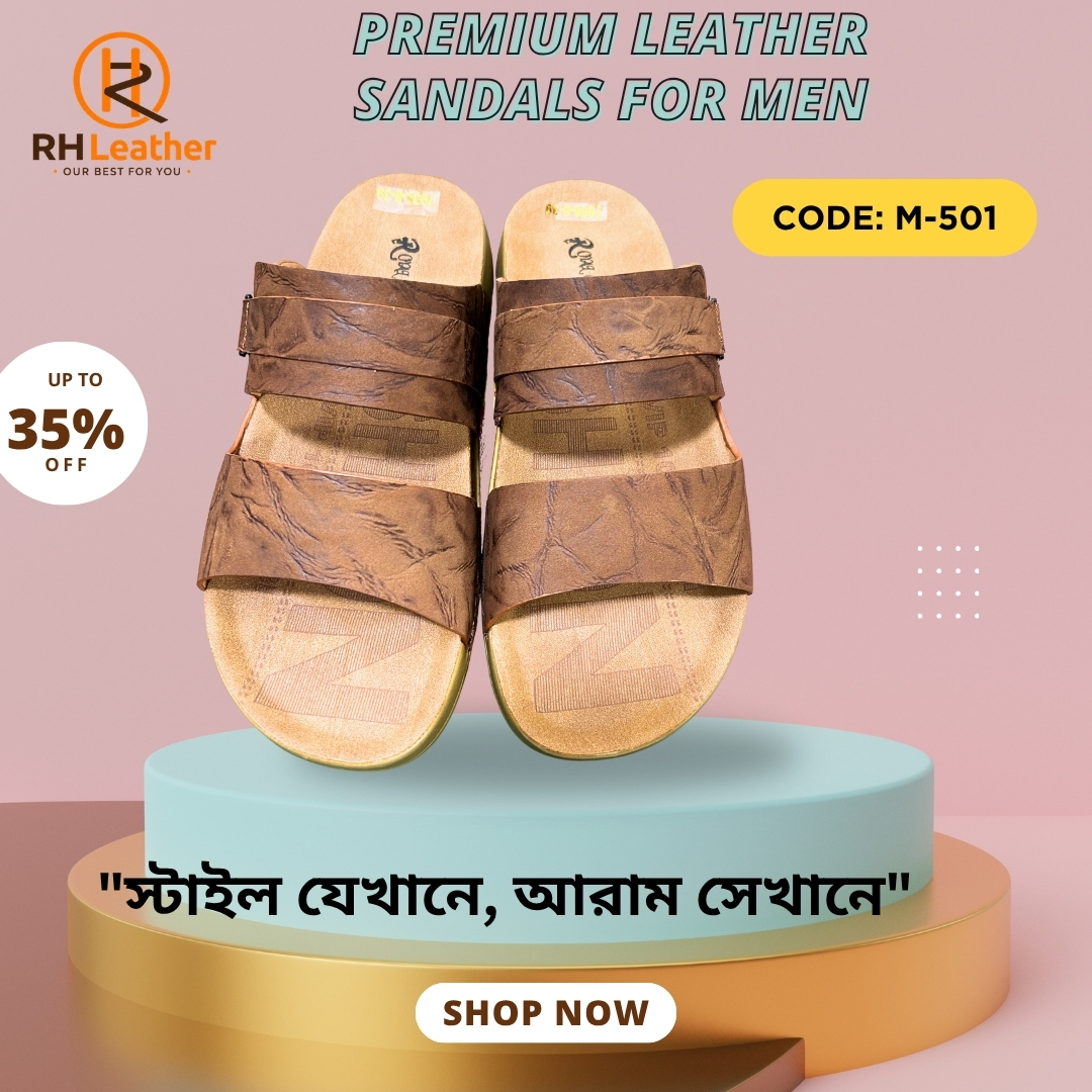 Leather sandals for men