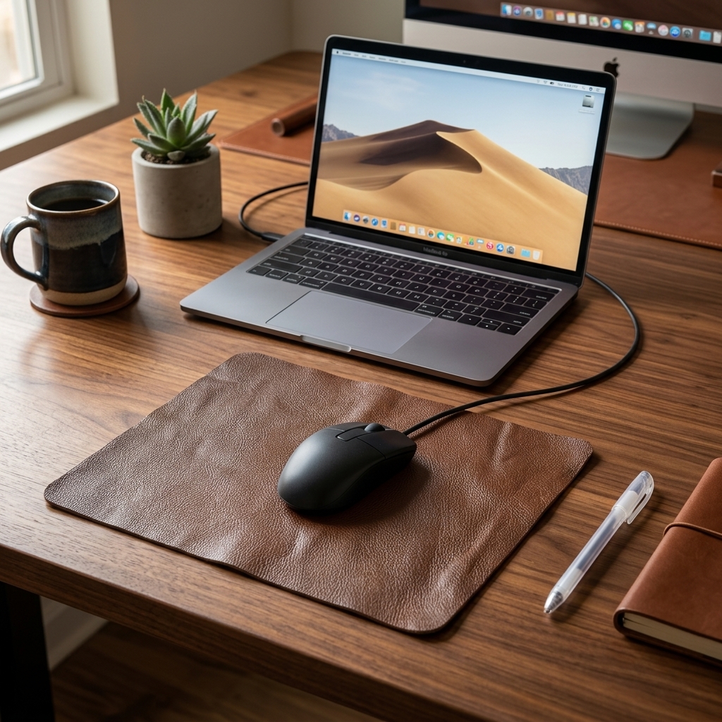 Leather Mouse Pad - Chocolate - Image 4