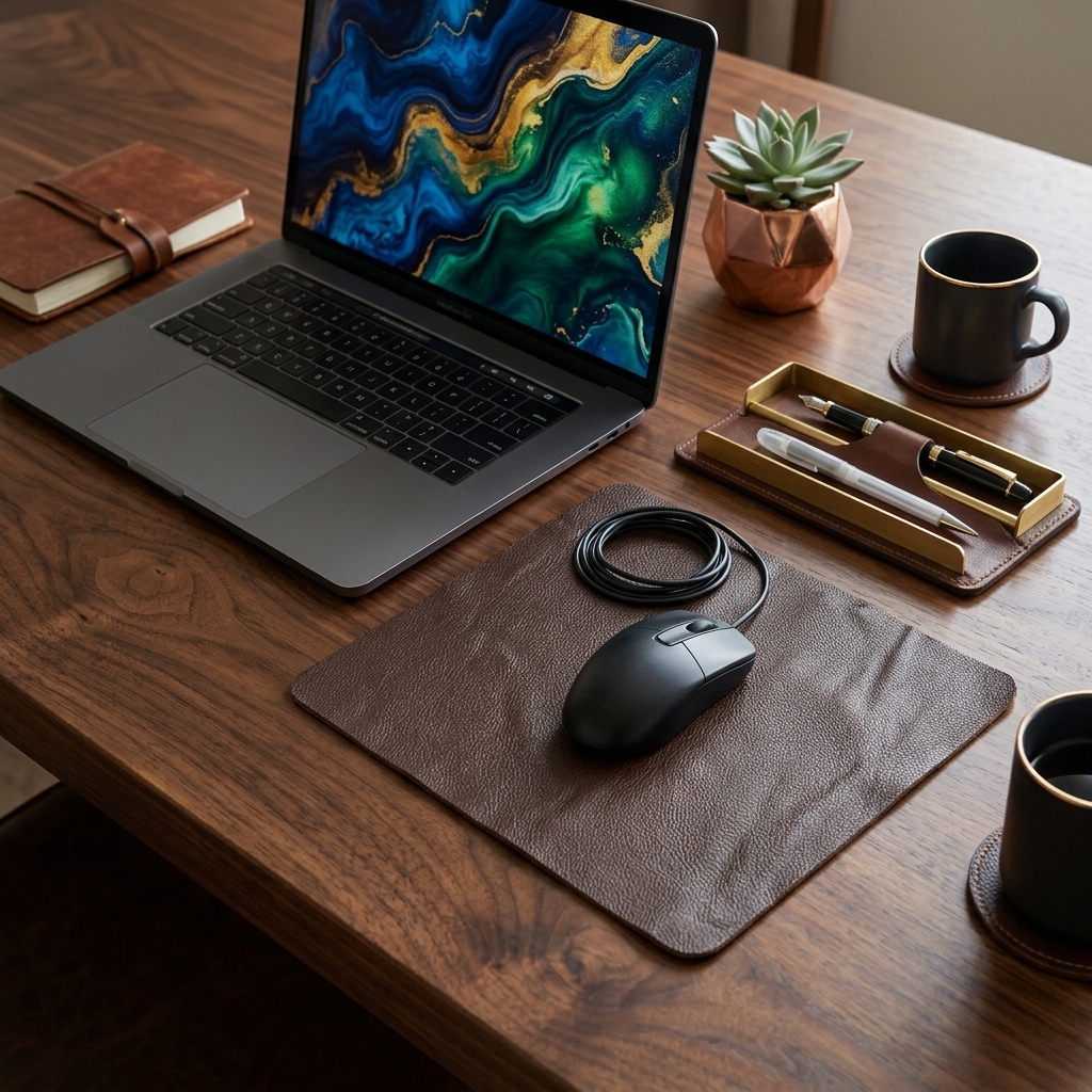 Leather Mouse Pad - Chocolate - Image 3