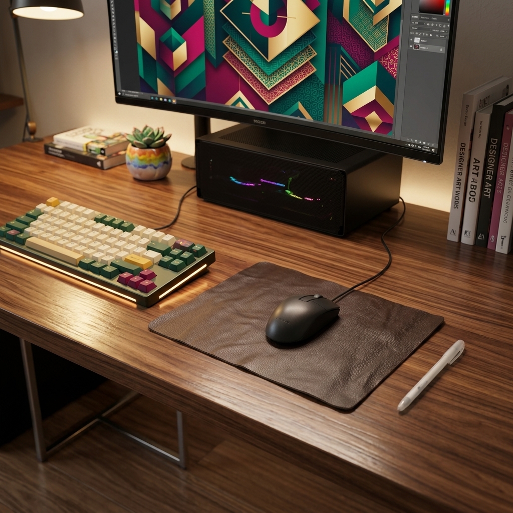 Leather Mouse Pad - Chocolate - Image 2