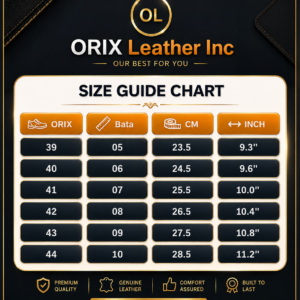 Size Chart For Orix Leather