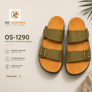 RH Leather OS-1290 Olive Leather Sandal for Men